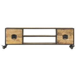 vidaXL Mueble de TV de madera maciza de mango 130x30x39 cm