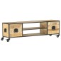 vidaXL Mueble de TV de madera maciza de mango 130x30x39 cm
