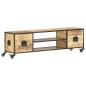 vidaXL Mueble de TV de madera maciza de mango 130x30x39 cm