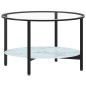 vidaXL Mesa de centro vidrio templado negro y mármol blanco 70 cm vidaXL Mesa de centro vidrio templado negro y mármol blanco 70 cm