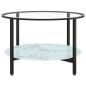 vidaXL Mesa de centro vidrio templado negro y mármol blanco 70 cm vidaXL Mesa de centro vidrio templado negro y mármol blanco 70 cm