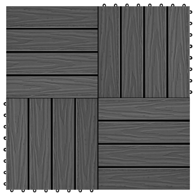 vidaXL Baldosas porche relieve profundo WPC 30x30 cm 1 m² negro 11 uds vidaXL Baldosas porche relieve profundo WPC 30x30 cm 1 m² negro 11 uds