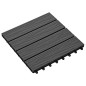 vidaXL Baldosas porche relieve profundo WPC 30x30 cm 1 m² negro 11 uds vidaXL Baldosas porche relieve profundo WPC 30x30 cm 1 m² negro 11 uds