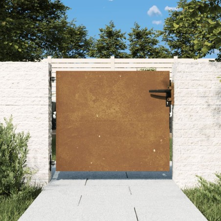 vidaXL Puerta de jardín acero corten 85x100 cm