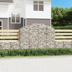 vidaXL Cesta gaviones forma arco hierro galvanizado 200x50x140/160 cm
