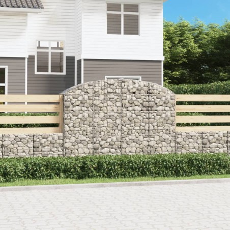 vidaXL Cesta gaviones forma arco hierro galvanizado 200x50x140/160 cm