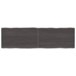 vidaXL Tablero mesa madera tratada borde vivo marrón 140x40x(2-6) cm