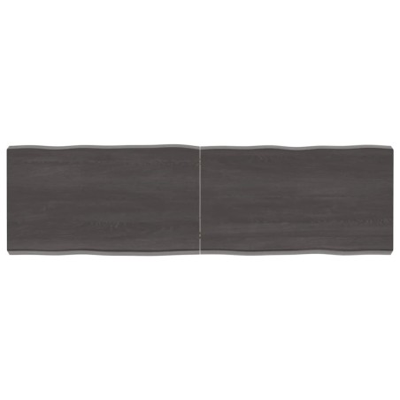 vidaXL Tablero mesa madera tratada borde vivo marrón 140x40x(2-6) cm