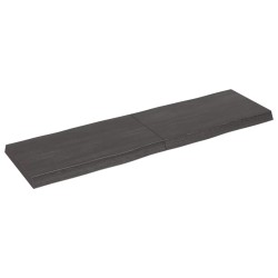 vidaXL Tablero mesa madera tratada borde vivo marrón 140x40x(2-6) cm