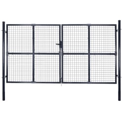 vidaXL Puerta de malla de jardín acero galvanizado gris 289x150 cm
