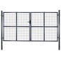 vidaXL Puerta de malla de jardín acero galvanizado gris 289x150 cm