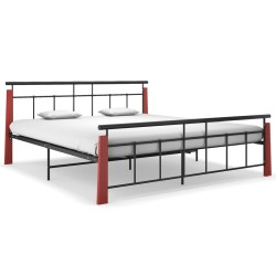 vidaXL Estructura de cama madera maciza de roble metal 180x200 cm