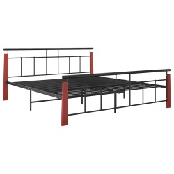 vidaXL Estructura de cama madera maciza de roble metal 180x200 cm