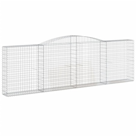 vidaXL Cesta gaviones forma arco hierro galvanizado 400x30x120/140 cm