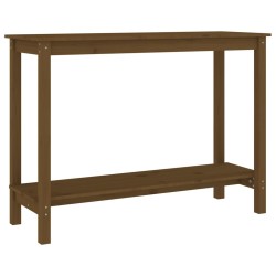 vidaXL Mesa consola de madera maciza de pino marrón miel 110x40x80 cm