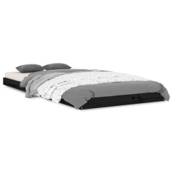 vidaXL Estructura de cama madera maciza de pino negro 90x200 cm