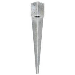 vidaXL Picas de tierra 12 uds acero galvanizado plateado 10x10x76 cm