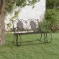 vidaXL Banco mecedor de jardín de dos plazas 113 cm acero negro vidaXL Banco mecedor de jardín de dos plazas 113 cm acero negro