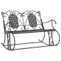 vidaXL Banco mecedor de jardín de dos plazas 113 cm acero negro vidaXL Banco mecedor de jardín de dos plazas 113 cm acero negro