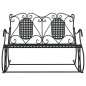 vidaXL Banco mecedor de jardín de dos plazas 113 cm acero negro vidaXL Banco mecedor de jardín de dos plazas 113 cm acero negro