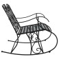 vidaXL Banco mecedor de jardín de dos plazas 113 cm acero negro vidaXL Banco mecedor de jardín de dos plazas 113 cm acero negro