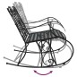 vidaXL Banco mecedor de jardín de dos plazas 113 cm acero negro vidaXL Banco mecedor de jardín de dos plazas 113 cm acero negro