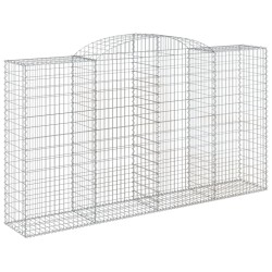 vidaXL Cesta gaviones forma arco hierro galvanizado 300x50x160/180 cm