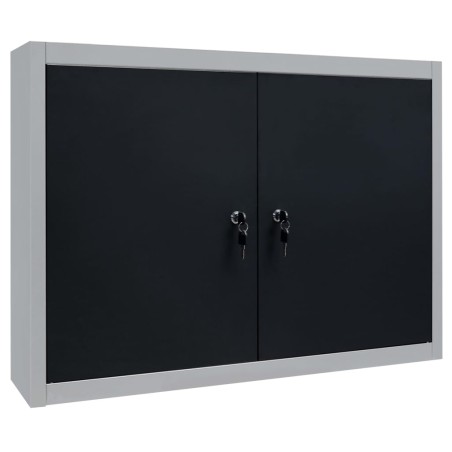 vidaXL Armario de herramientas de pared industrial metal gris y negro