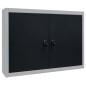 vidaXL Armario de herramientas de pared industrial metal gris y negro vidaXL Armario de herramientas de pared industrial metal gris y negro