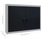 vidaXL Armario de herramientas de pared industrial metal gris y negro vidaXL Armario de herramientas de pared industrial metal gris y negro