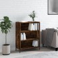 vidaXL Estantería madera de ingeniería roble ahumado 69,5x32,5x90 cm vidaXL Estantería madera de ingeniería roble ahumado 69,5x32,5x90 cm