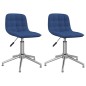 vidaXL Sillas de comedor giratorias 2 unidades tela azul