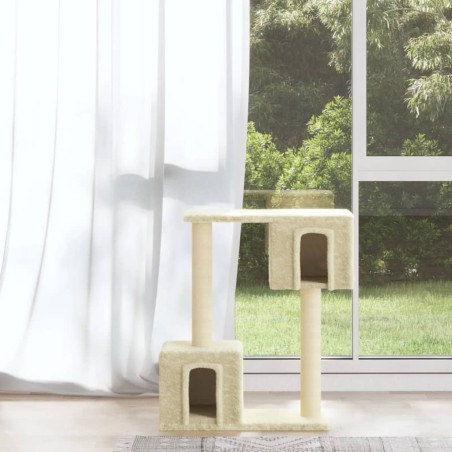 vidaXL Rascador para gatos con postes de sisal 60 cm crema