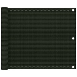 vidaXL Toldo para balcón HDPE verde oscuro 75x400 cm