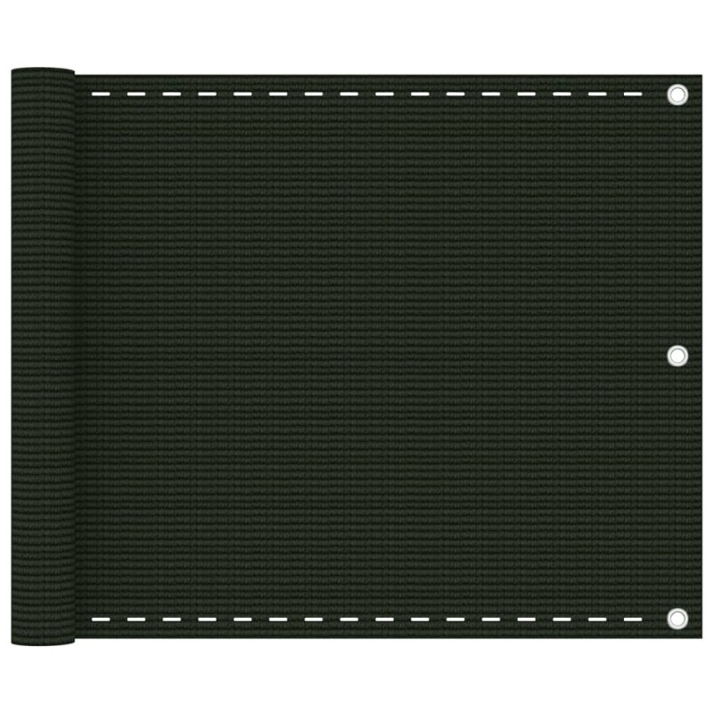 vidaXL Toldo para balcón HDPE verde oscuro 75x400 cm vidaXL Toldo para balcón HDPE verde oscuro 75x400 cm