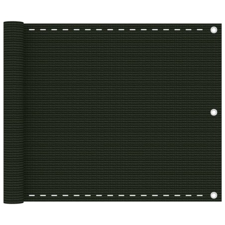 vidaXL Toldo para balcón HDPE verde oscuro 75x400 cm