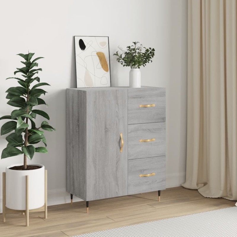 vidaXL Aparador de madera de ingeniería gris Sonoma 69,5x34x90 cm vidaXL Aparador de madera de ingeniería gris Sonoma 69,5x34x90 cm