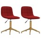vidaXL Sillas de comedor giratorias 2 unidades terciopelo rojo tinto