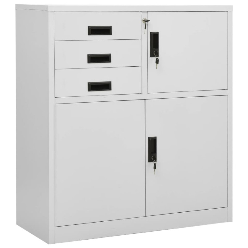 vidaXL Armario de oficina de acero gris claro 90x40x102 cm vidaXL Armario de oficina de acero gris claro 90x40x102 cm