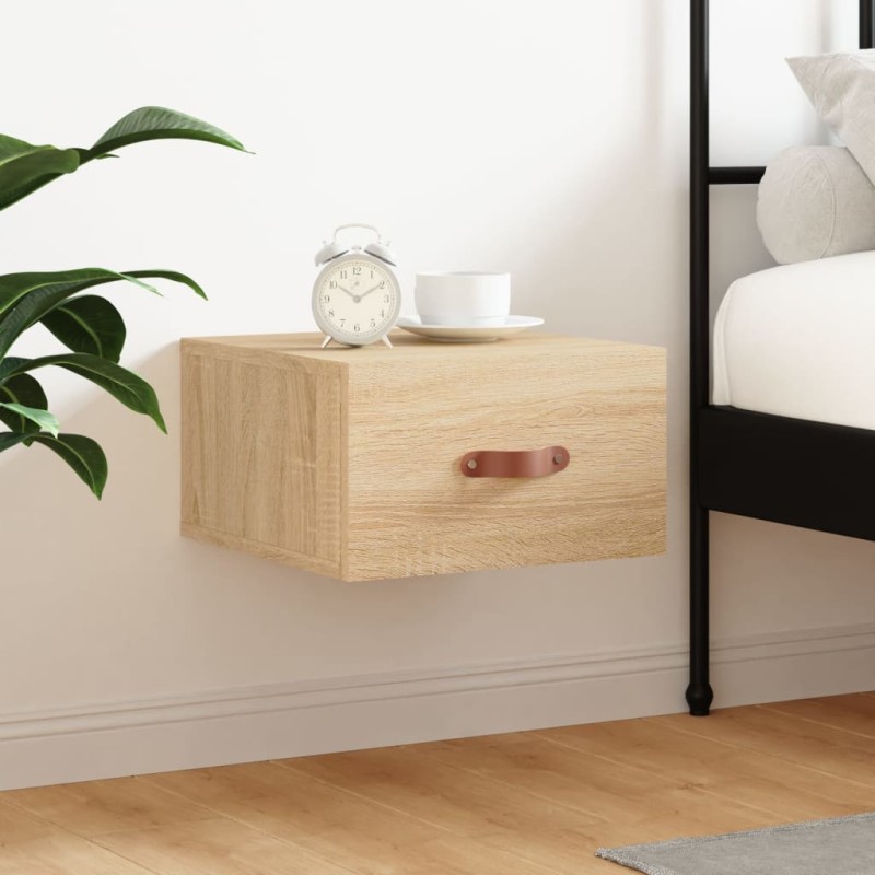 vidaXL Mesita de noche de pared color roble Sonoma 35x35x20 cm vidaXL Mesita de noche de pared color roble Sonoma 35x35x20 cm