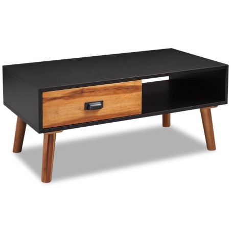 vidaXL Mesa de centro de madera de acacia maciza 90x50x40 cm