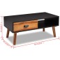 vidaXL Mesa de centro de madera de acacia maciza 90x50x40 cm