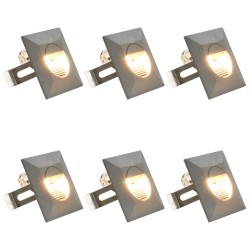 vidaXL Lámparas LED de pared de jardín 6 unidades cuadrada plateada 5W
