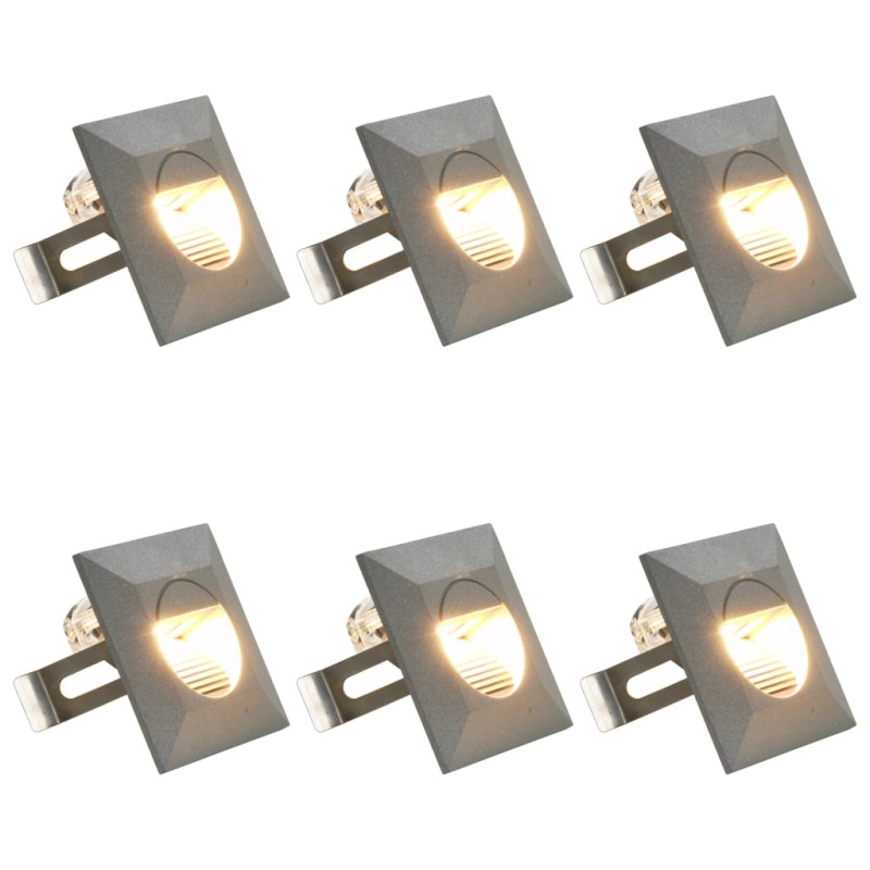 vidaXL Lámparas LED de pared de jardín 6 unidades cuadrada plateada 5W vidaXL Lámparas LED de pared de jardín 6 unidades cuadrada plateada 5W