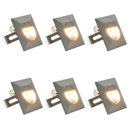vidaXL Lámparas LED de pared de jardín 6 unidades cuadrada plateada 5W