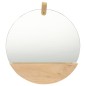 vidaXL Espejo de pared de madera maciza de pino 35 cm