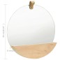 vidaXL Espejo de pared de madera maciza de pino 35 cm