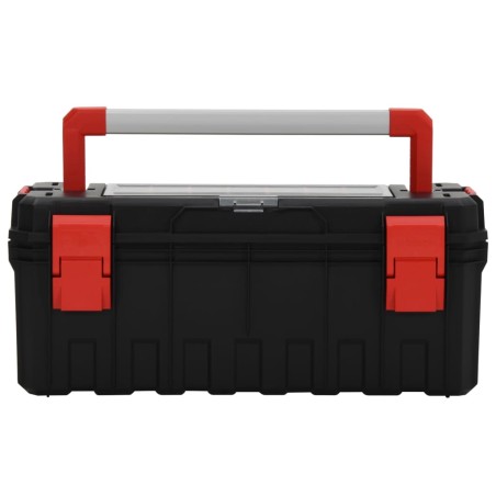 vidaXL Caja de herramientas negra y roja 65x28x31,5 cm