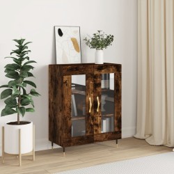 vidaXL Aparador de madera de ingeniería roble ahumado 69,5x34x90 cm