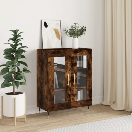 vidaXL Aparador de madera de ingeniería roble ahumado 69,5x34x90 cm